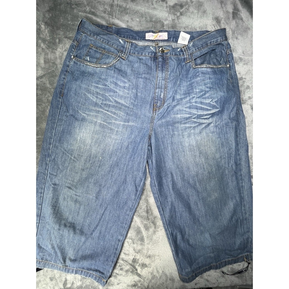 Vintage Miskeen Originals Long Jean Shorts Jorts Capris Men's 44 x 22 Wide Baggy